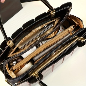 Sacola vintage de grande capacidade, bolsa crossbody PU de luxo, bolsa casual clássica feminina e bolsa de ombro - Product Image 6