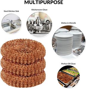 <b>Copper</b> Stainless Steel Kitchen Cleaning Scourer Premium Sponges & Scouring Pads - Product Image 3