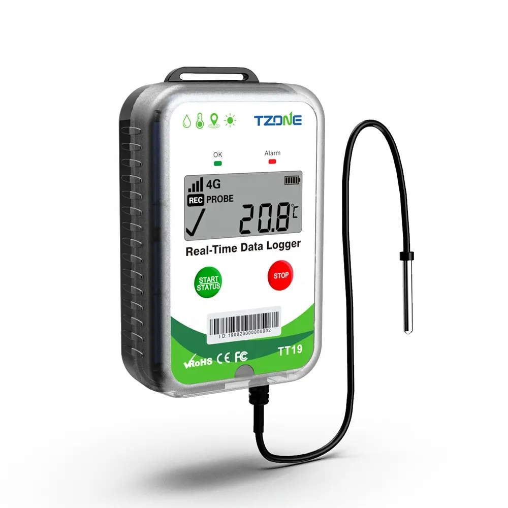 Tzone TT19EX SIM Card Smart Data Logger temperatura umidità WIFI GPS LBS multifunzione ad alta temperatura Data Logger