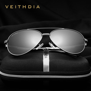 Veithdia Men Sunglasses Polarized Blue Lens Metal <b>Frame</b> UV400 Driving Fishing - Product Image 2