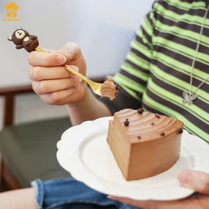 LEHAO - Juego de Cucharas y Tenedores para Postre para Niños, con Logotipo Personalizado, Mini Cuchara Dorada para Té, Helado, Café, de Acero Inoxidable - Product Image 6