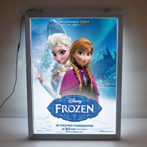 Cadre en aluminium rétroéclairé par LED personnalisable 24x36 Noir Étanche Boîte de cinéma <span class=keywords><strong>Affiche</strong></span> de film encadrée Art mural Signalisation numérique - Product Image 1
