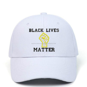 Hot selling good quality black lives matter racing dad caps hats custom embroidery logo blank white brim dad hat - Product Image 1