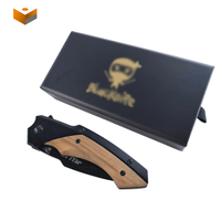 Boîte cadeau en papier kraft recyclable rigide avec tiroir coulissant, impression personnalisée du logo, pour couteau pliant, vente en gros