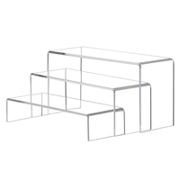 Risers d'affichage acryliques transparents anti-corrosion portables présentoir à 4 étapes de couche pour buffet de figurines pour modèle de vitrine