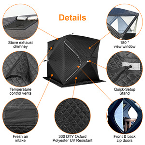 Carpa de Sauna Plegable Portátil Vanace con Logotipo Personalizado para 6 Personas con Estufa de Leña, Servicio OEM - Product Image 3