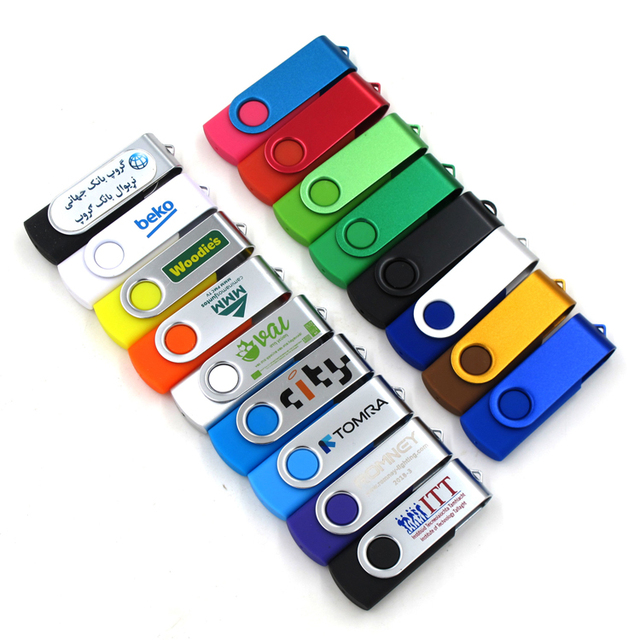 Hot Sale Customized Logo Swivel Plastic USB Flash Drive 2GB Promotional Memory Stick Pendrive Wholesale