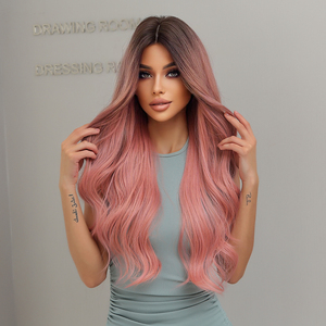 Peluca con malla frontal estilo estrellas de cine fabricantes de fibra química cabeza de peluca realista directa nueva peluca Popular para <span class=keywords><strong>la</strong></span> belleza - Product Image 1