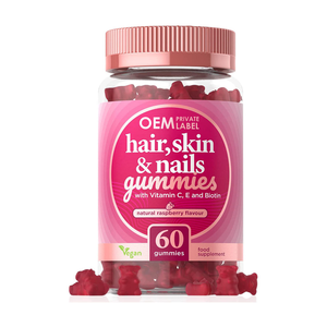 2023 Mujeres Vegano Etiqueta privada Belleza Cuidado DE LA PIEL Cabello Piel y uñas Vitamina C Biotina Colágeno Ácido hialurónico Gomitas - Product Image 1