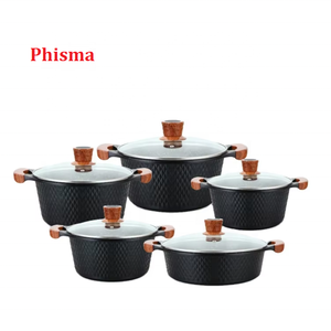 Хит продаж, 10 шт., Гранитная алюминиевая посудомоечная машина, безалкогольная Антипригарная посуда с Индукционным дном - Product Image 2