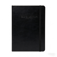 Carnet de notes personnalisable avec impression, couverture en PU noir, format A5, carnet de notes imprimé, portable, couverture rigide en cuir