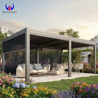 Pergola bioclimatique motorisée en aluminium 6063-T6 avec revêtement en poudre, système de lames orientables, protection UV, conception résistante à la neige, commande vocale, balcon