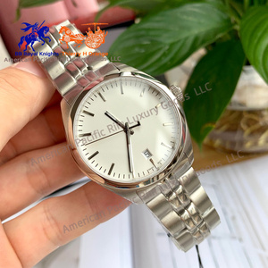 5A qualité haut de gamme luxe doux Couple trois broches montre à Quartz bracelet en acier inoxydable calendrier pointeur saphir cristal 30m - Product Image 6