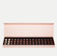 Boîte de 48 emballages alimentaires vides en carton écologique pour bonbons et chocolats, longue boîte cadeau rose pour truffes au chocolat