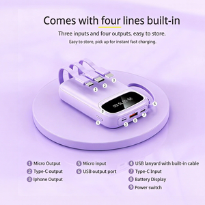 Banco <span class=keywords><strong>de</strong></span> Energía <span class=keywords><strong>de</strong></span> Regalo para Empleados, 10000mAh, Banco <span class=keywords><strong>de</strong></span> Energía para Portátil, Carga Rápida <span class=keywords><strong>de</strong></span> 15W/18W, Pantalla LED, Cables Integrados, Logotipo Personalizado - Product Image 3