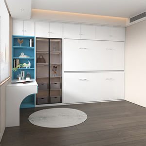 Прочная двухъярусная кровать с хранилищем для общежитий спальни школы и дома современный стальной каркас для экономии пространства двухъярусная кровать - Product Image 2