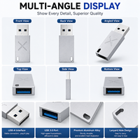 Adaptor OTG USB 3.2 Gen 2 Kecepatan Tinggi 10Gbps, Casing Logam Zinc Alloy, Konektor Transfer Data USB A Male ke USB C Female