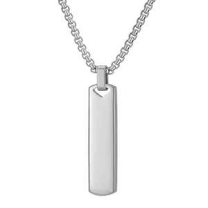 Collar con Colgante Rectangular de Acero Inoxidable de 40 mm, Geométrico, Unisex, Joyería para Regalo - Product Image 3