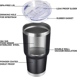 30oz Stainless Steel Vacuum Insulated Tumbler <b>Double</b> <b>Wall</b> Travel Cup with Lid Leak Proof Thermal <b>Mug</b> - Product Image 5