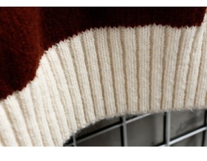 2023 Autumn and Winter New <strong>Sweater</strong> Warm Fashion Stitching Color Matching Pullover Round Neck <strong>Sweater</strong> Thickened <strong>Knitted</strong> <strong>Sweater</strong> - Product Image 4