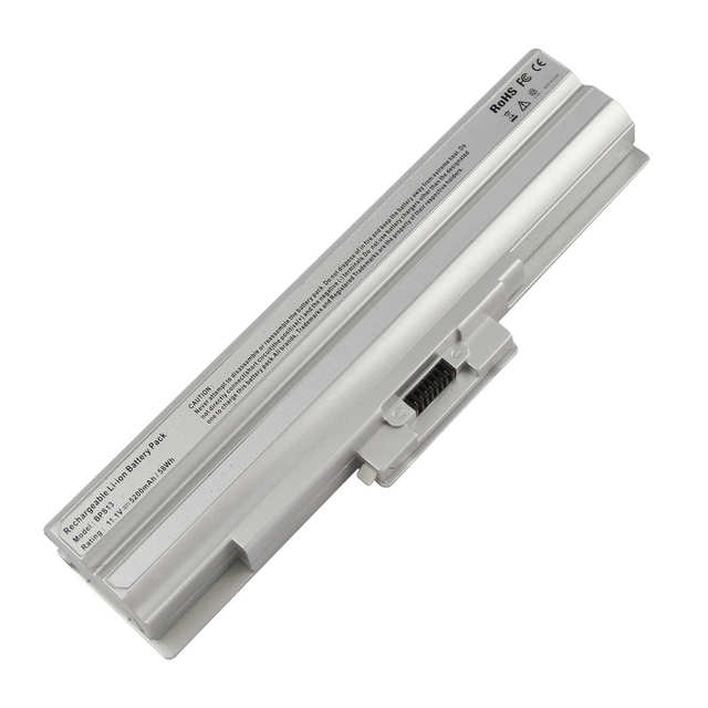 11.1V 5200mAh Laptop Replacement Battery for Sony VGP-BPS13/B VGP-BPS13/Q VGP-BPS13A VGP-BPS21 VGP-BPS21A VGP-BPS21B Silver