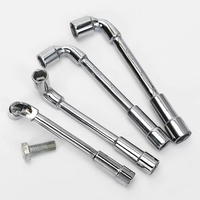 Llave de tubo métrica en forma de L y 7, hexagonal externa de doble cabezal, 6-24 mm, herramienta de reparación automotriz antideslizante de alto torque, resistente al desgaste