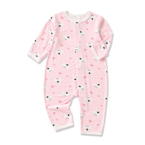 थोक ग्रीष्मकालीन बच्चे के कपड़े नवजात गुलाबी कस्टम लेबल बांस स्पैन्डेक्स सेट पाजामा बेबी मैग्नेट 1 टुकड़ा - Product Image 2