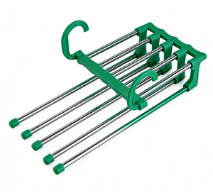 Organizzatore <span class=keywords><strong>Salvaspazio</strong></span> Magico <span class=keywords><strong>a</strong></span> 5 Livelli in Acciaio Inox, Appendiabiti Retrattile Pieghevole per Pantaloni, Organizzatore per Armadio - Product Image 5