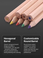 Lot de 12 crayons de couleur en bois naturel, hexagonaux, en tube de papier kraft, non toxiques, pour enfants, cadeau, logo personnalisé, vente en gros, OEM