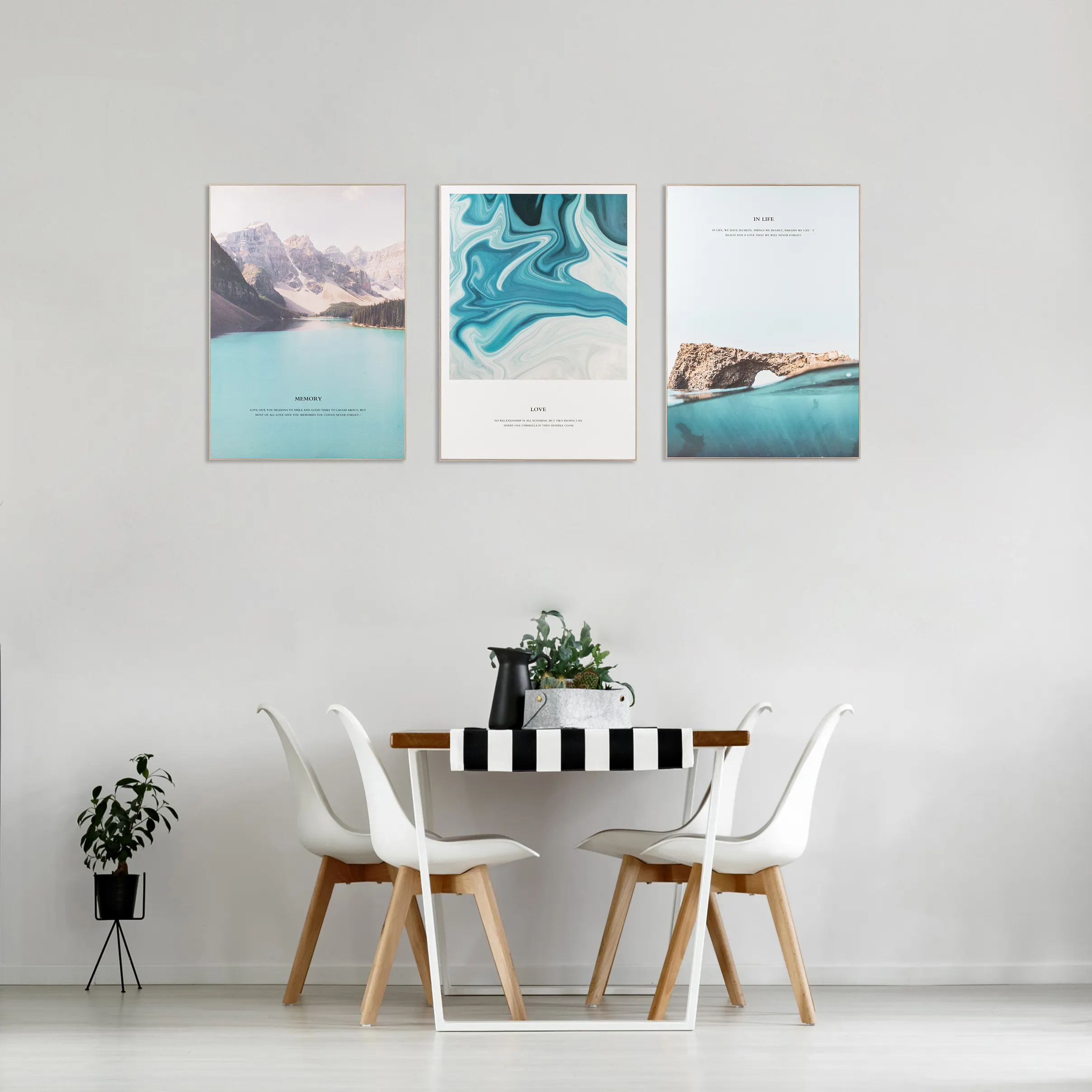 Factory Direct Selling 3 Piece Set Wall Art Sea View Photography Poster Wall Art Painting For Home Office Bar Porch Hotel Room