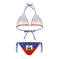 Logo personnalisé drapeau d'Haïti Sexy boxe Bikini femmes dos nu haut et ensemble maillots de bain plage natation motif haïtien maillots de bain