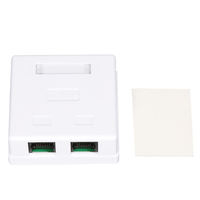 Caja de empalme RJ45, CAT5e CAT6 conector de red, caja de Cable de extensión de escritorio hembra de 2 puertos