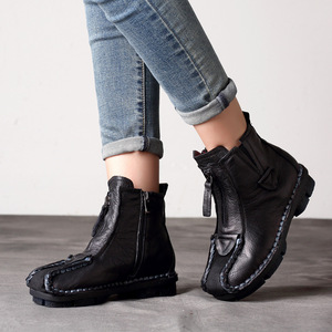 Botines de Mujer con Cordones y Suela Suave, Estilo Étnico Retro, Hechos a Mano con Cuero Vacuno, para Todas las Temporadas - Product Image 5