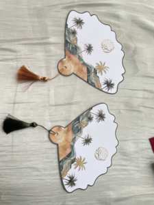 Invitaciones de boda con borlas para fanáticos de lugar de lámina de oro blanco, tarjeta de invitación de diseño de papel Einladungskarten Hochzeit De Mariage personalizada - Product Image 2