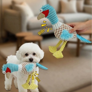 Jouet à mâcher pour chien en tissu peluche écologique double couche à motif animal, avec sonnette BB et papier froissé, corde orange pour entraînement à la traction - Product Image 3