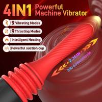 Sexmaschine Vibrator für Frauen 4-in-1 Stoßvibrator mit Heizfunktion 9 Modi Saugfuß 180° Verstellbar °    Sexspielzeuge