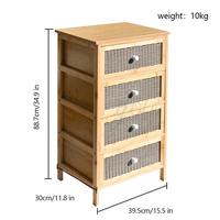 Nouveau Meuble TV 2026 en Bois Ancien Mangue et Rotin, Meuble Flottant avec Portes pour Rangement de Poupées, Idéal Salon et Chambre