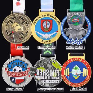 Medaglia Sportiva Personalizzata in Lega di Zinco Dorata 3D con Logo Personalizzato, Cordino Premio, Nastro per Corsa, Calcio; Trofei Souvenir Sportivi - Product Image 3