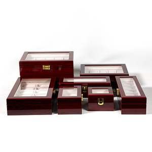 Cao Cấp Cao Cấp Baking Sơn Mài Màu Đỏ Bằng Gỗ Hộp Đồng Hồ Treo Tường Đồ Trang Sức Bao Bì Kỹ Thuật Xem Lưu Trữ Hiển Thị Trường Hợp - Product Image 4