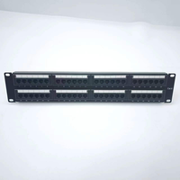 Panel Patch Jaringan OEM Custom 2U 48 Port CAT5e CAT6 dengan Bar Manajemen Kabel Belakang dan Sekrup Pemasangan Termasuk