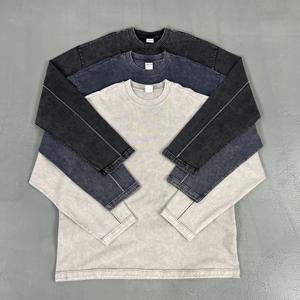 Camiseta de Manga Larga de Algodón Puro de 325G, Lavada y Cosida, de Peso Pesado, Talla Americana, Moderna, con Logotipo Personalizado - Product Image 4