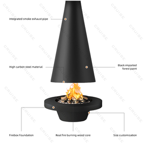 CRUCERO 360 ° Vista <span class=keywords><strong>panorámica</strong></span> de llama Efecto de llama Techo colgante 600mm <span class=keywords><strong>Chimenea</strong></span> suspendida de carbón electrónico - Product Image 5