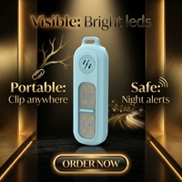 NIACONN Lampe de sécurité LED extérieure pour course nocturne IP55, rechargeable USB, en ABS, avec clip de fixation, angle de faisceau 180°, contrôle par bouton 3 modes