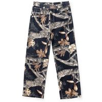 Nouveau pantalon en jean imprimé branche d'arbre et feuille d'érable de marque américaine tendance - Pantalon décontracté ample à jambe droite pour homme style urbain