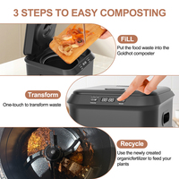 Machine de compostage des déchets alimentaires à domicile, 2,5 L, recyclage des déchets, composteur électrique intelligent noir pour la cuisine