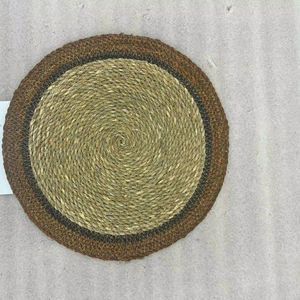 Handmade Woven Cushioned Water Hyacinth Round <b>Rug</b> for Home <b>Car</b> & Camping Flooring - Product Image 2