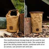 Sac de rangement enroulable en toile pour équipement de camping, randonnée, pique-nique, organisateur de bushcraft, sac externe pour sac à dos, escalade, cueillette