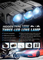 Phare LED à grille haute puissance 200W à trois lentilles, bicolore 6000K 3000K, 12V 24V, feux auxiliaires extérieurs pour voitures