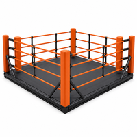 Ring de boxe pliable professionnel 3,5x3,5m, cage de MMA portable sur pied pour entraînement en salle de sport