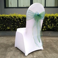 TX nouvelle chaise décorative créative en organza, dossier de chaise à fleurs, ceinture utilisée par le mariage, banquet, exposition, restaurant